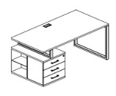 SK.SRT-200(L) Стол руководителя с тумбой левый